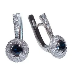 Серьги с бриллиантами и сапфирами