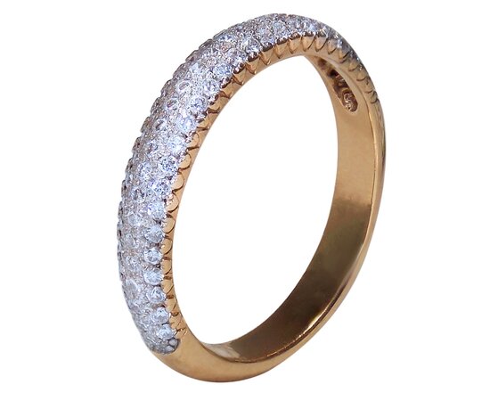 Золотое обручальное кольцо с бриллиантами. Артикул V234